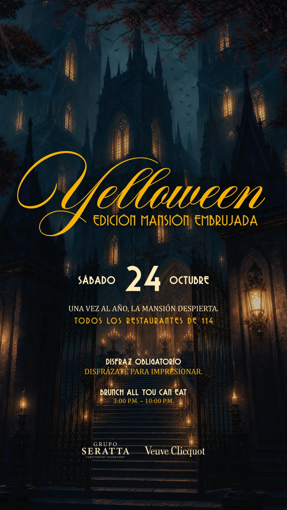 Regresa nuestro icónico Yelloween Brunch: una mansión, seis universos y una noche que no olvidarás
